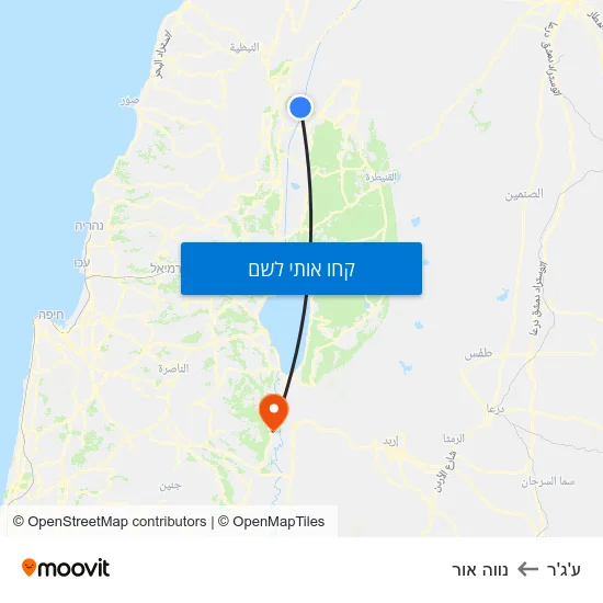 מפת ע'ג'ר לנווה אור