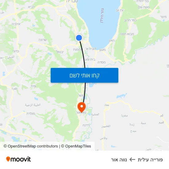 מפת פורייה עילית לנווה אור