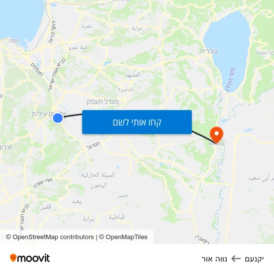 מפת יקנעם לנווה אור