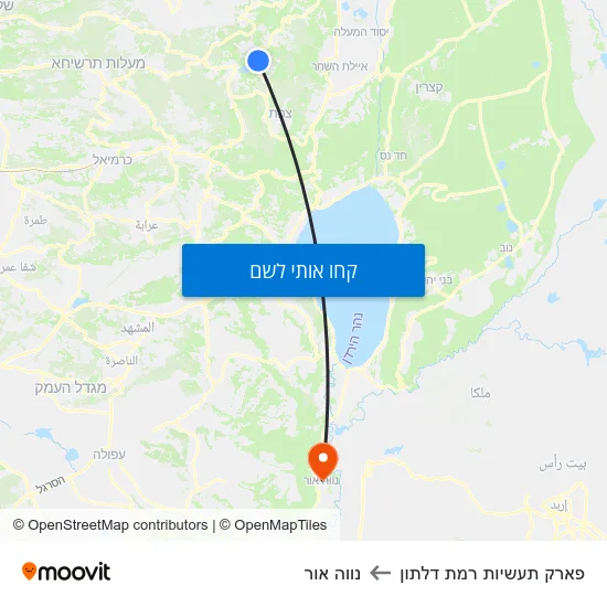 מפת פארק תעשיות רמת דלתון לנווה אור