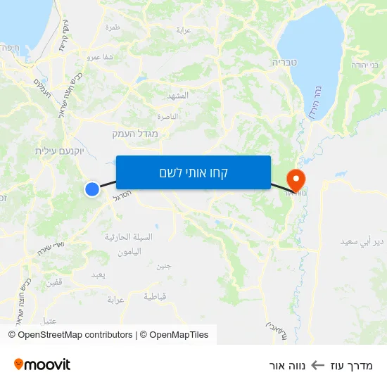 מפת מדרך עוז לנווה אור