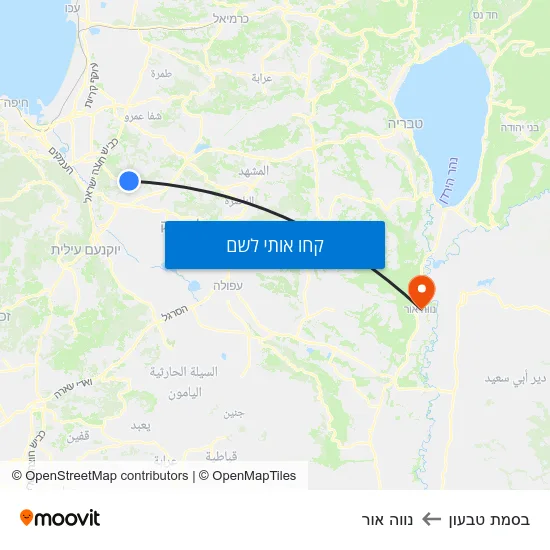 מפת בסמת טבעון לנווה אור