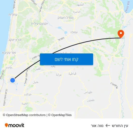 מפת עין החורש לנווה אור