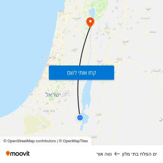 מפת ים המלח בתי מלון לנווה אור