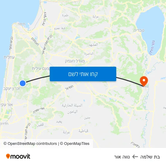 מפת בת שלמה לנווה אור