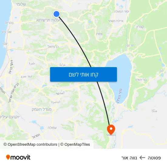מפת פסוטה לנווה אור