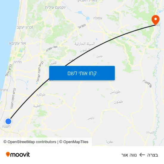 מפת בצרה לנווה אור