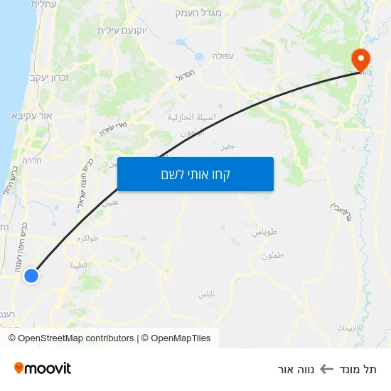 מפת תל מונד לנווה אור