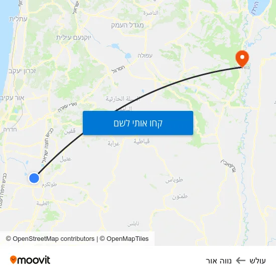 מפת עולש לנווה אור