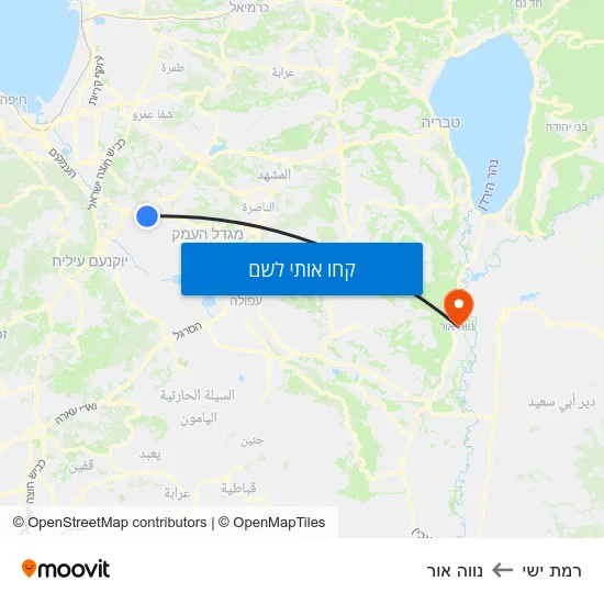 מפת רמת ישי לנווה אור