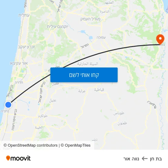 מפת בת חן לנווה אור