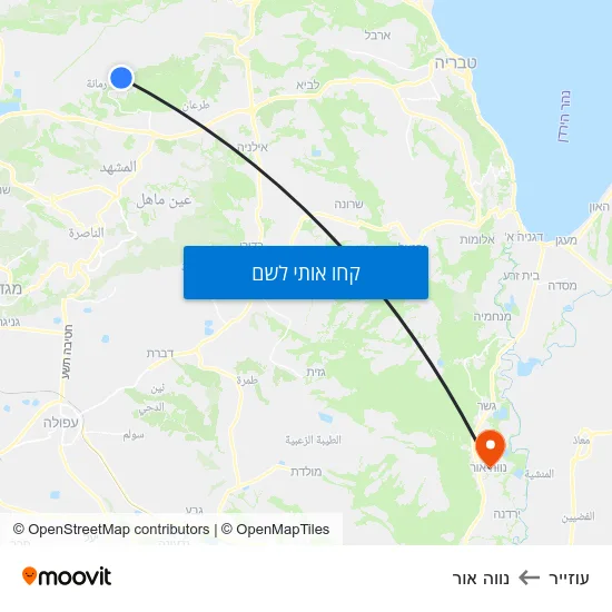 מפת עוזייר לנווה אור