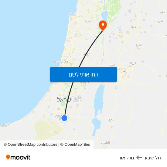 מפת תל שבע לנווה אור