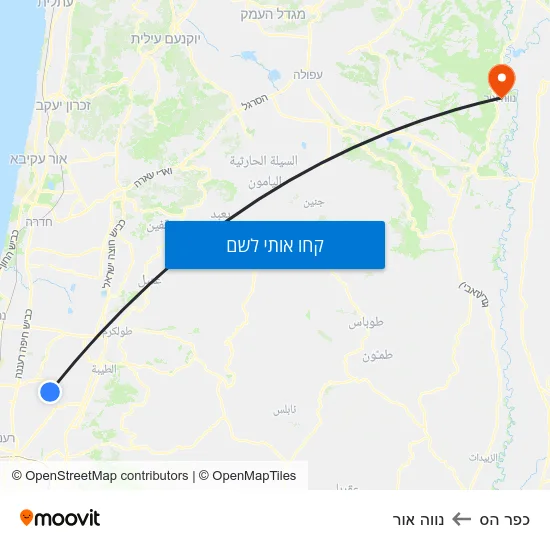 מפת כפר הס לנווה אור