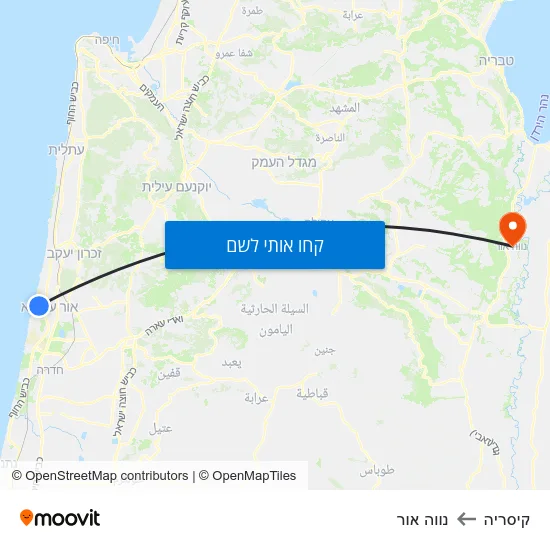 מפת קיסריה לנווה אור