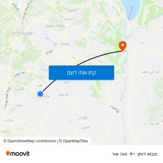 מפת מבוא דותן לנווה אור
