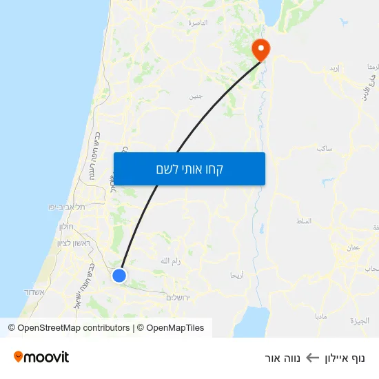 מפת נוף איילון לנווה אור