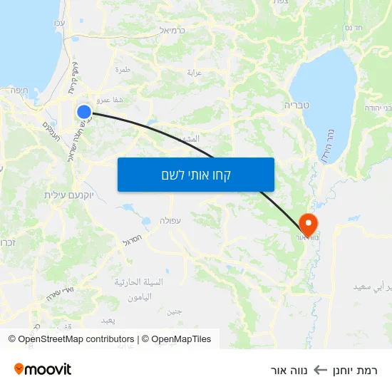 מפת רמת יוחנן לנווה אור