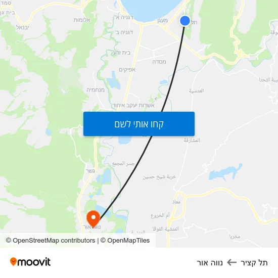 מפת תל קציר לנווה אור