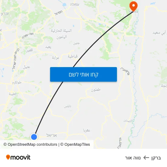 מפת ברקן לנווה אור
