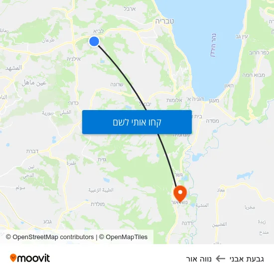 מפת גבעת אבני לנווה אור