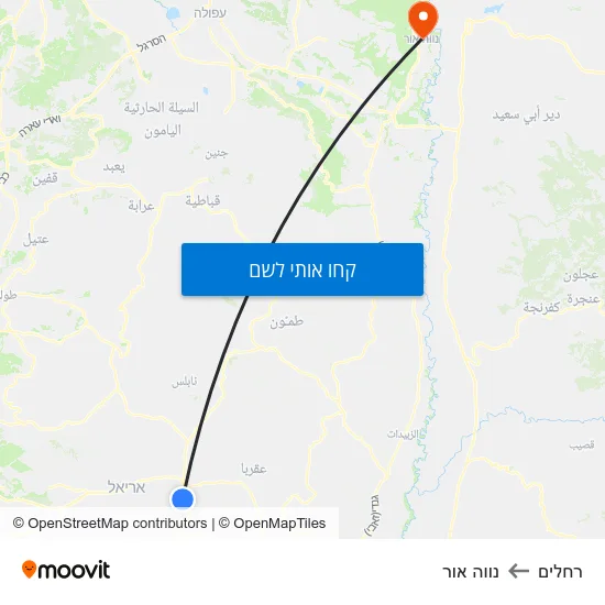 מפת רחלים לנווה אור