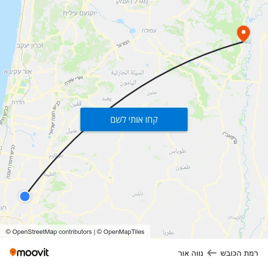 מפת רמת הכובש לנווה אור