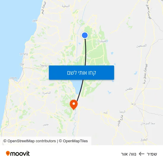מפת שמיר לנווה אור