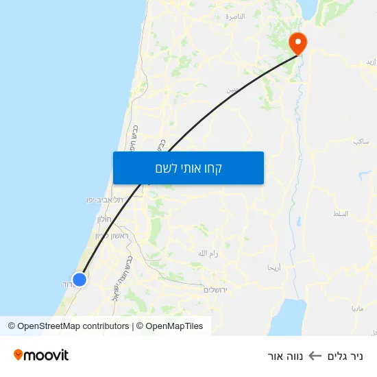 מפת ניר גלים לנווה אור