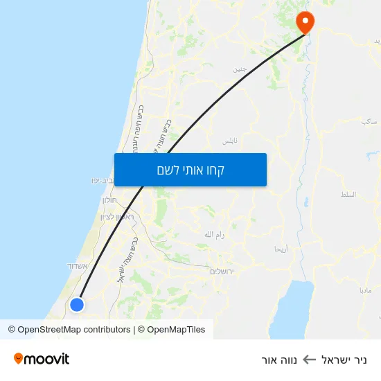 מפת ניר ישראל לנווה אור