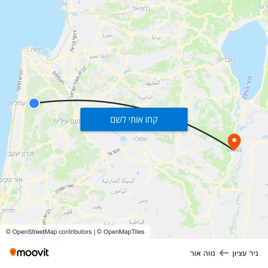 מפת ניר עציון לנווה אור
