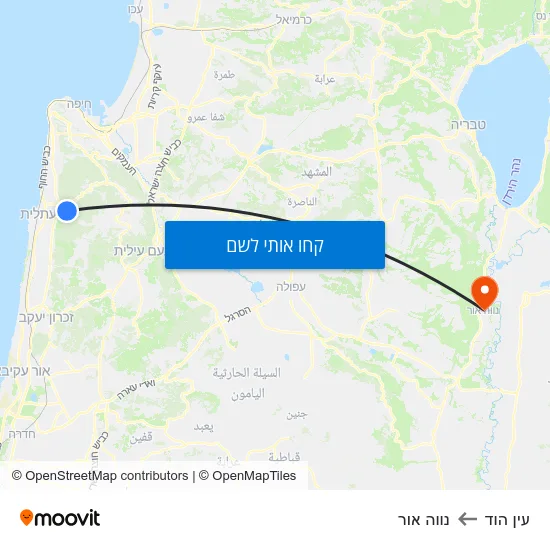 מפת עין הוד לנווה אור