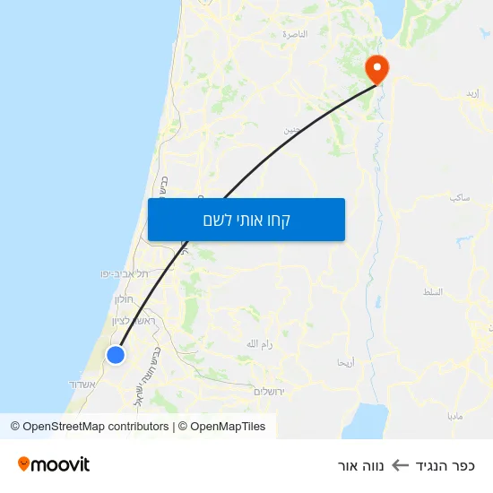 מפת כפר הנגיד לנווה אור