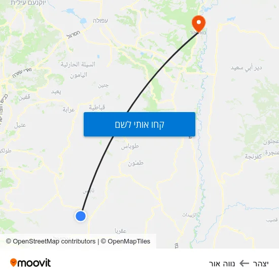 מפת יצהר לנווה אור