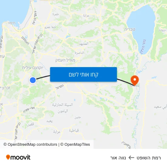 מפת רמת השופט לנווה אור