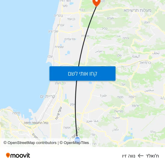 מפת ח'ואלד לנווה זיו