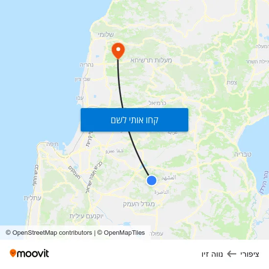 מפת ציפורי לנווה זיו