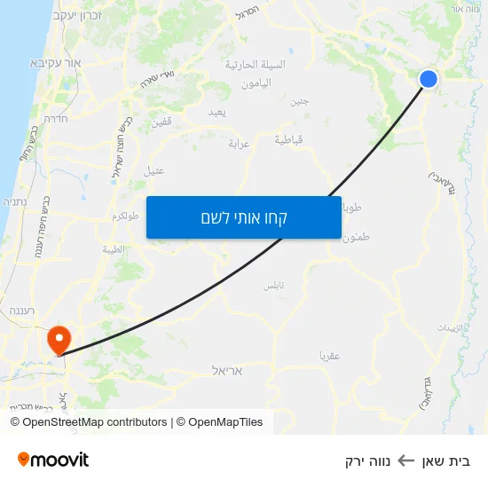 מפת בית שאן לנווה ירק