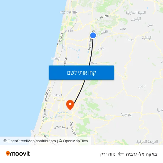 מפת באקה אל-גרביה לנווה ירק