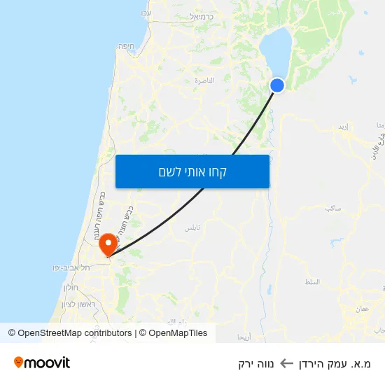 מפת מ.א. עמק הירדן לנווה ירק