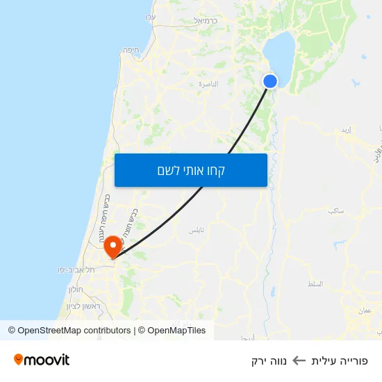 מפת פורייה עילית לנווה ירק