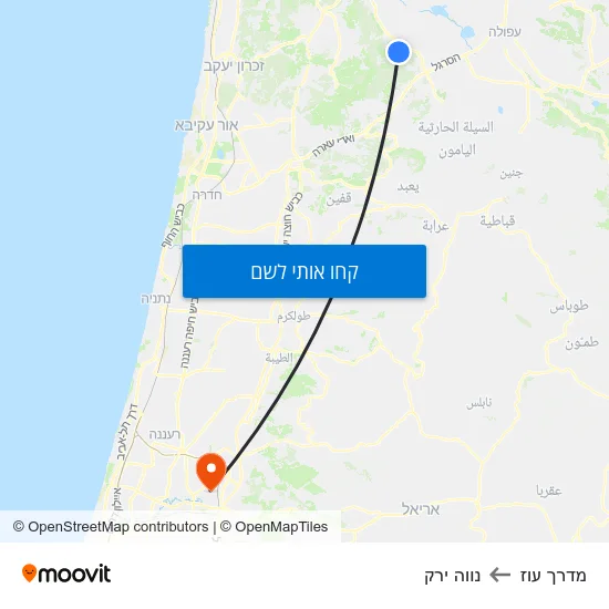 מפת מדרך עוז לנווה ירק