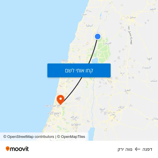 מפת דפנה לנווה ירק