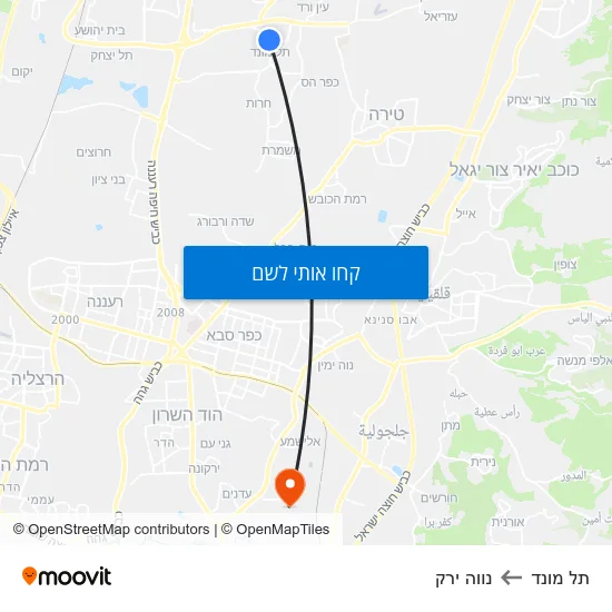 מפת תל מונד לנווה ירק