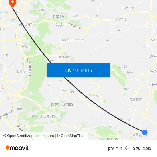 מפת כוכב יעקב לנווה ירק