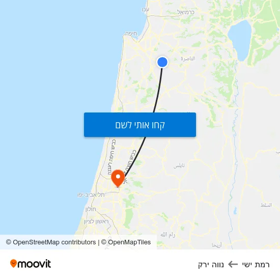 מפת רמת ישי לנווה ירק