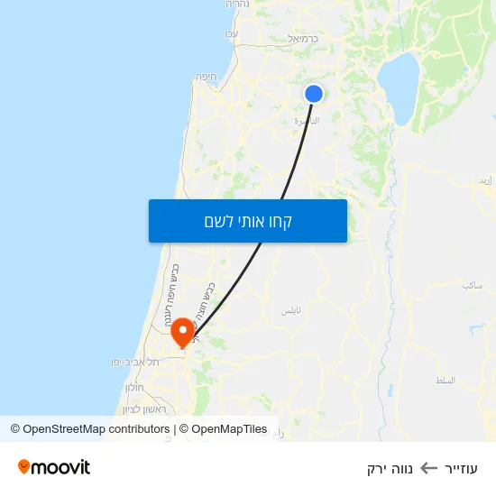 מפת עוזייר לנווה ירק