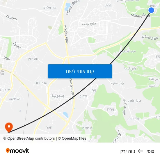 מפת צופין לנווה ירק