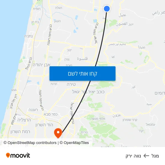 מפת מגל לנווה ירק