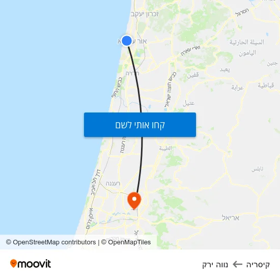 מפת קיסריה לנווה ירק